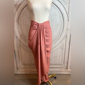 Chic Asymmetrical Dusty Rose/Pink Cover Up/ Skirt NWOT